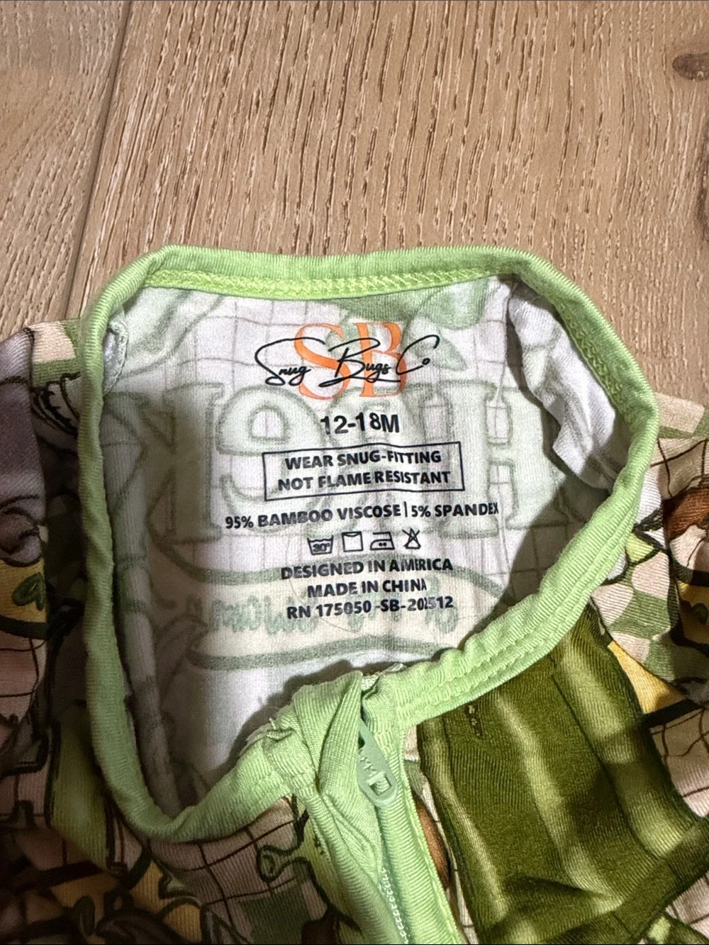 Bamboo zippy|Shrek print|12-18M